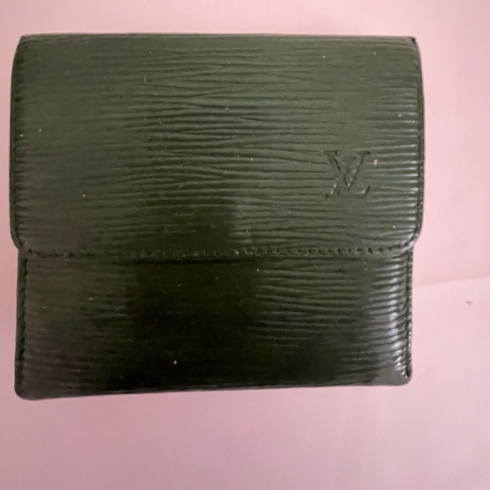 Louis Vuitton Borneo Green Epi Leather Trifold Wallet Compact Coin Purse#649
